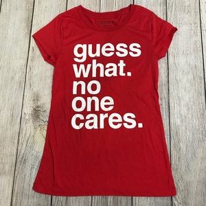 Wound Up Guess What No One Cares Red T-Shirt M